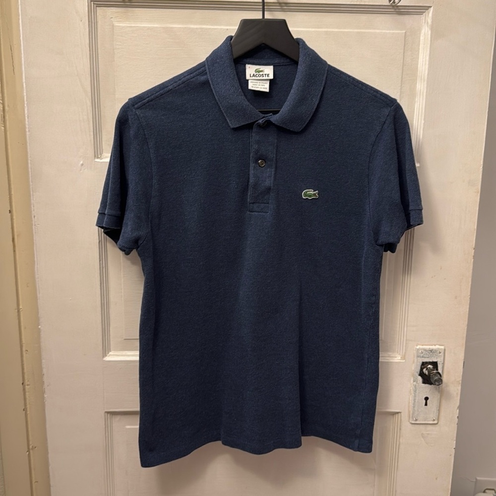 Lacoste Blue Pique Cotton Polo Short Sleeve Size 3